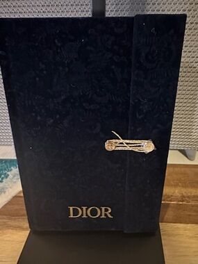 Dior black Velvet Gift Box with Gold Logo and Cord